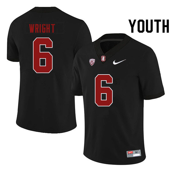 Youth #6 Collin Wright Stanford Cardinal College Football Jerseys Stitched Sale-Black